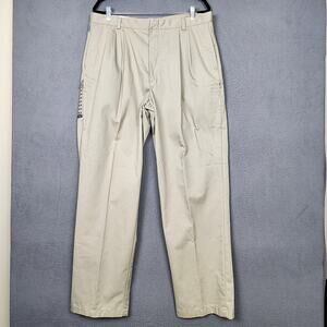 Dockers Mobile Pant Mens 38x34 Khaki Relaxed Fit Pleated Hidden Zip Pocket New